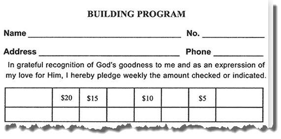 Building Fund pledge card #60100-5