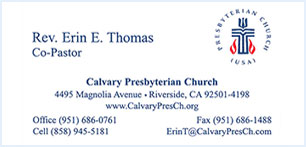 Calvary Presbyterian business card