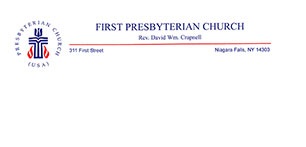First Presbyterian Church Niagara Falls NY letterhead