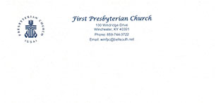 First Presbyterian Church Winchester KY letterhead
